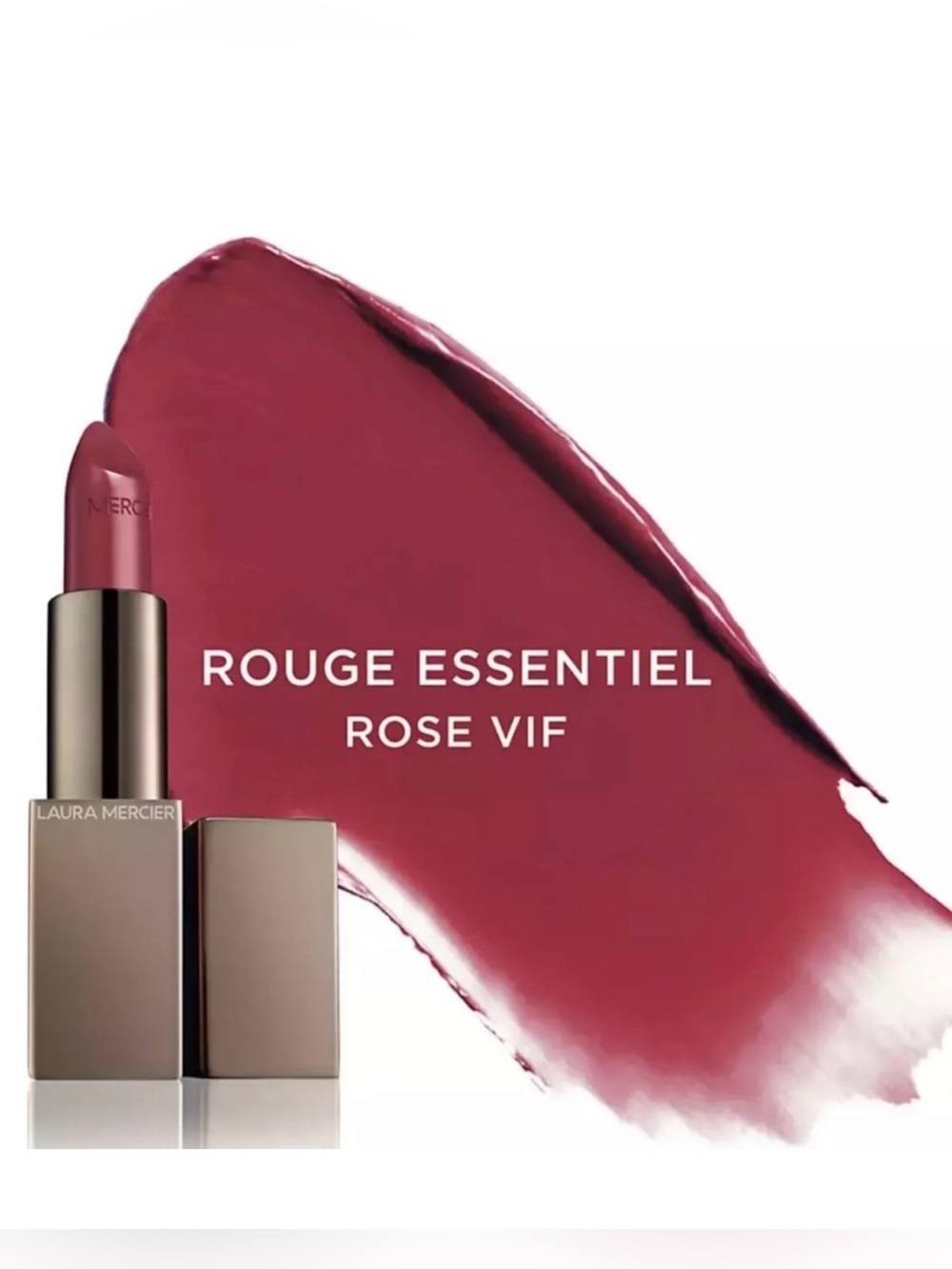 Laura Mercier Rouge Essential Silky Creme Lipstick Rose Vif 0.12oz NIB